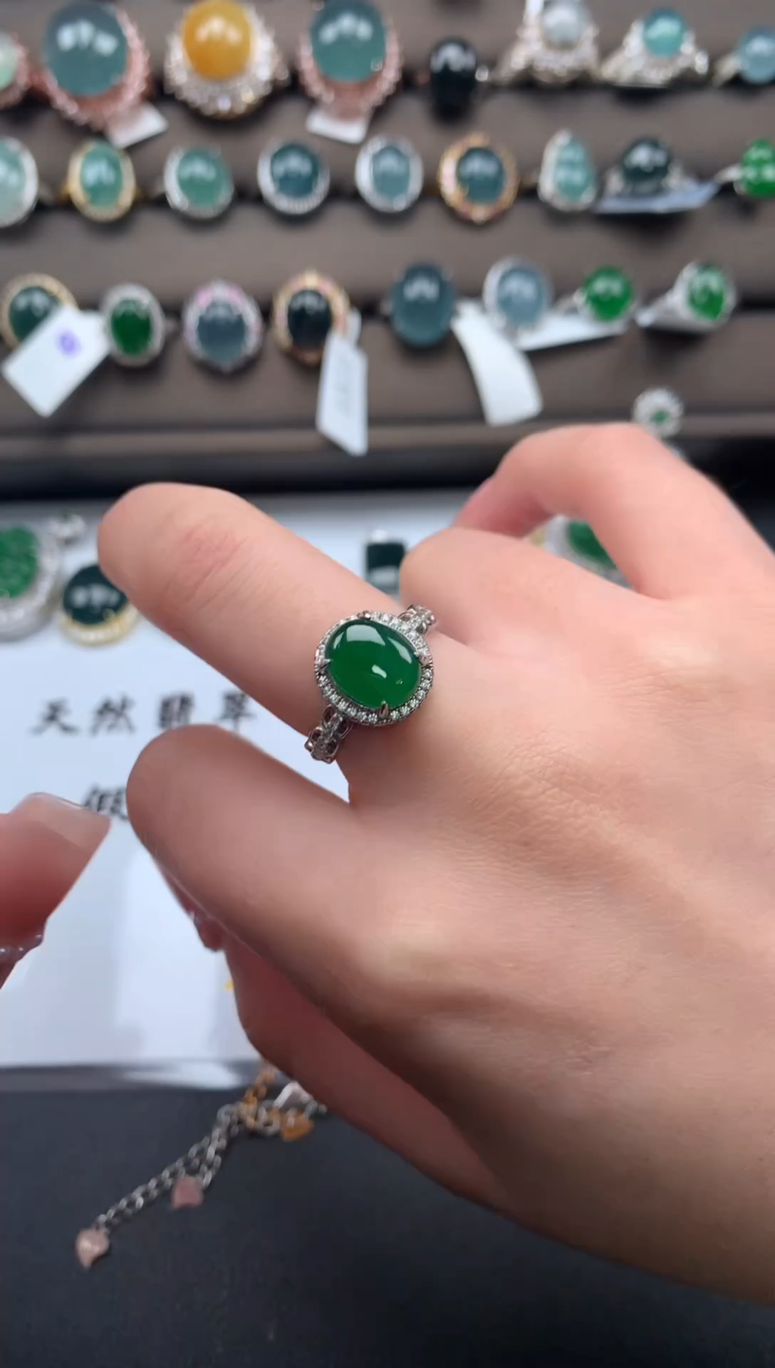 【闪购商品】翡翠戒指银S925镶嵌52141