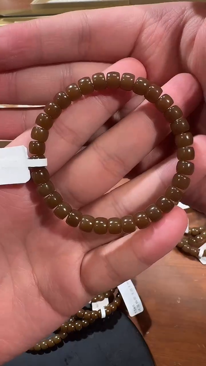 【闪购商品】和田玉手串未镶嵌1548糖玉极限弧手串6*7mm