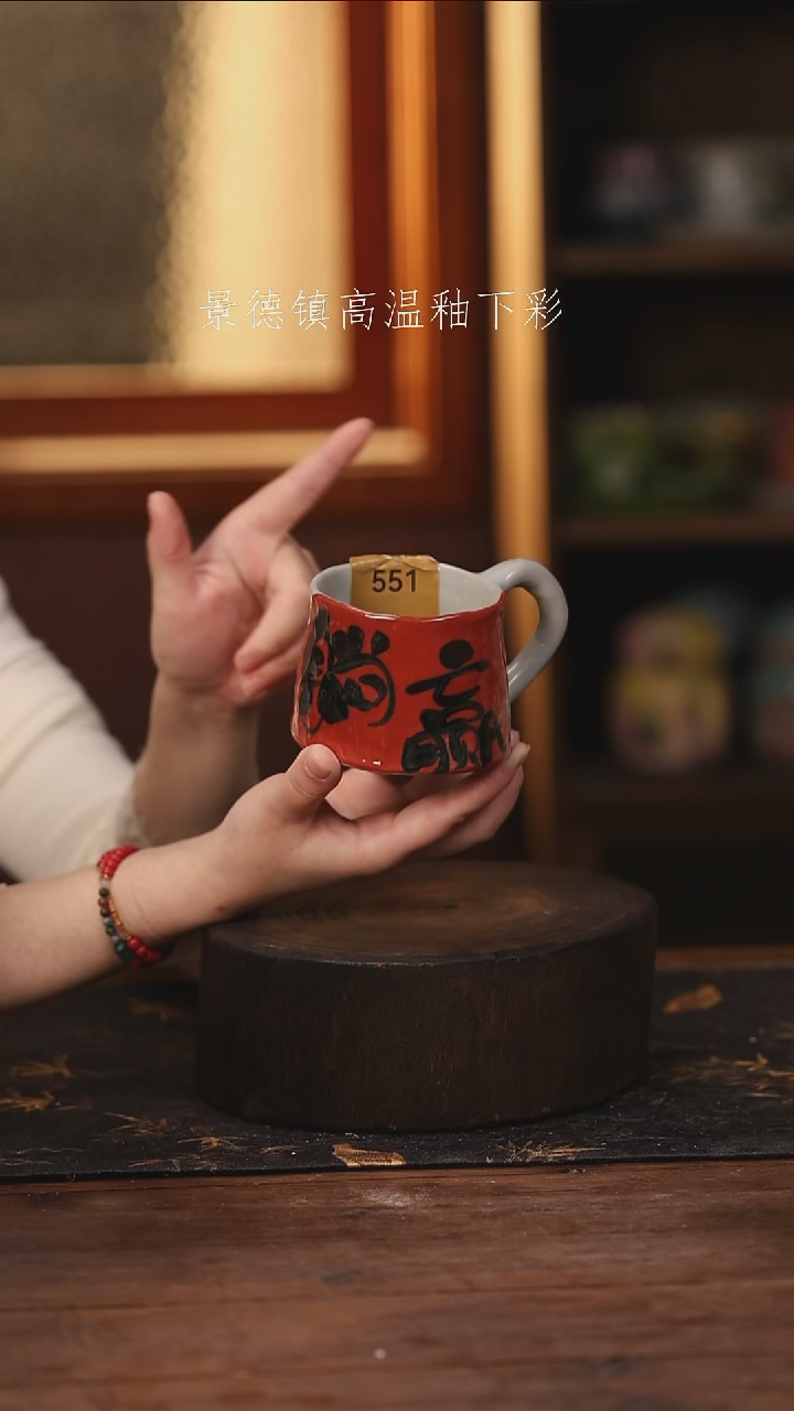 陶瓷景德镇高温釉下手绘陶瓷@L551@