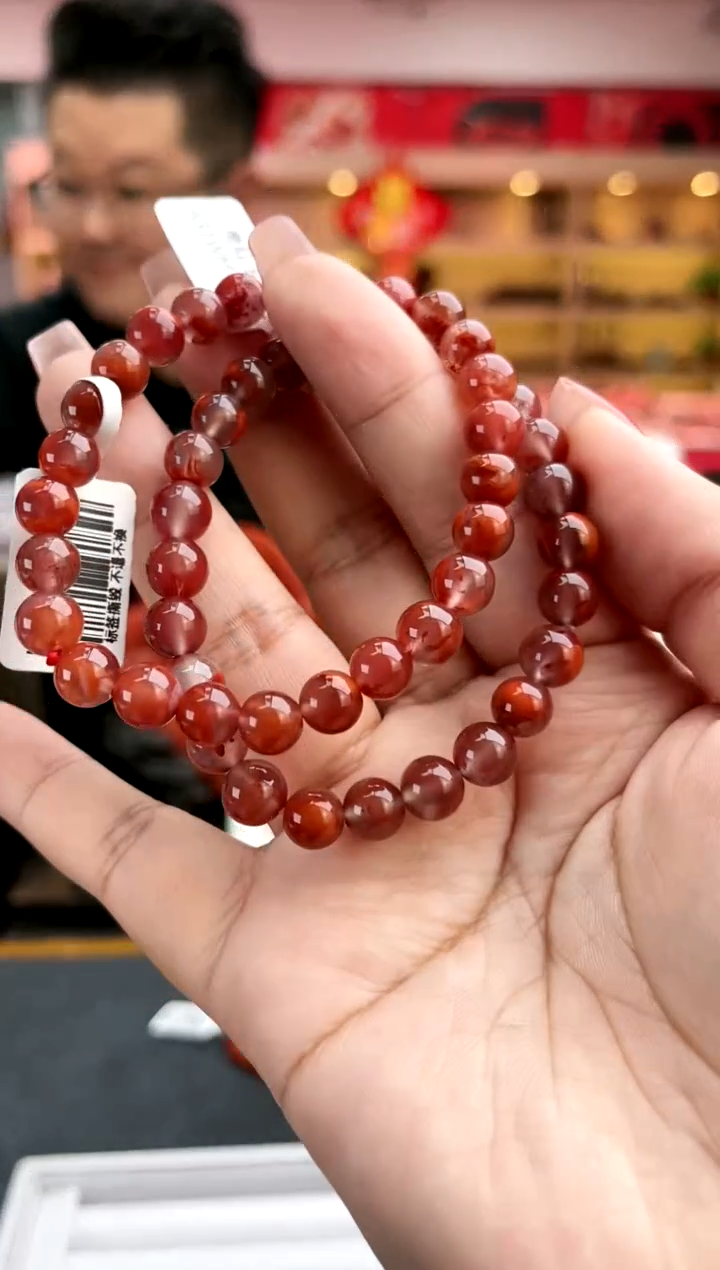 【闪购商品】南红玛瑙未镶嵌卡7飘花单圈-多样性发一件一件35