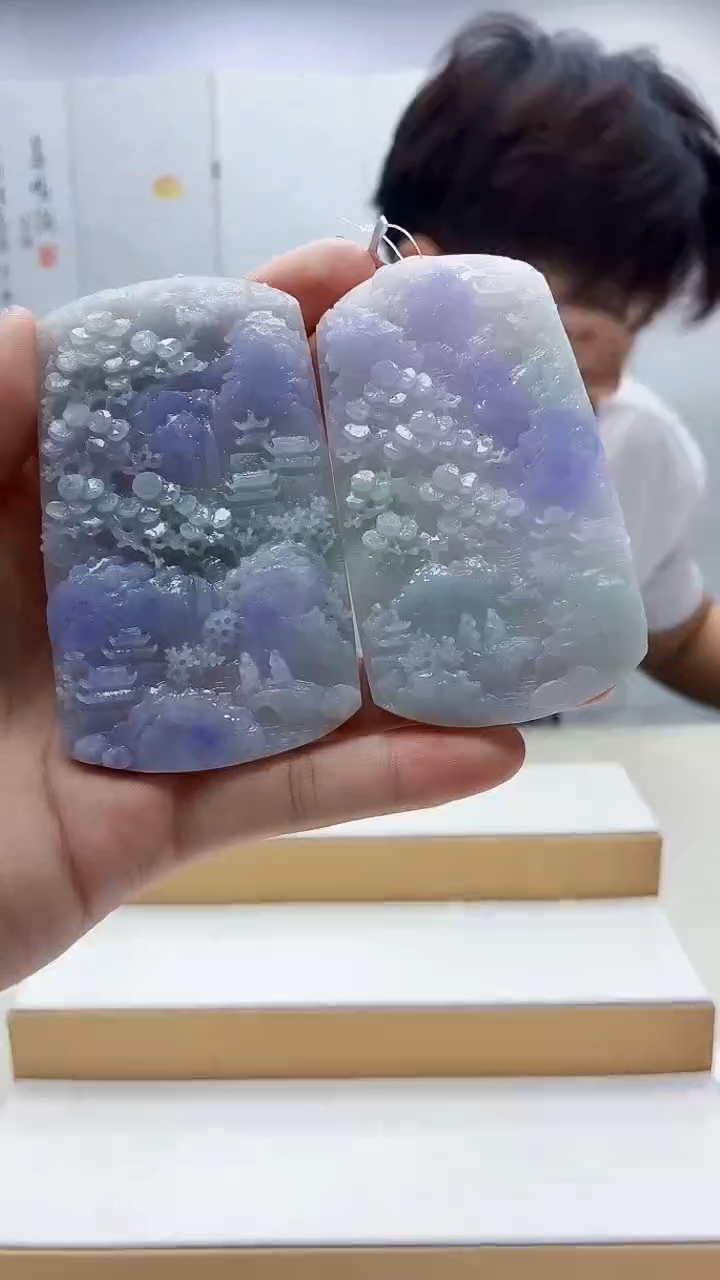 未镶嵌定制翡翠5145bb-毛货挂件46赠底座