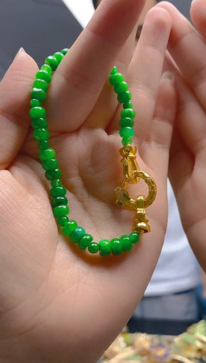 翡翠合金耳饰0407翡翠手链