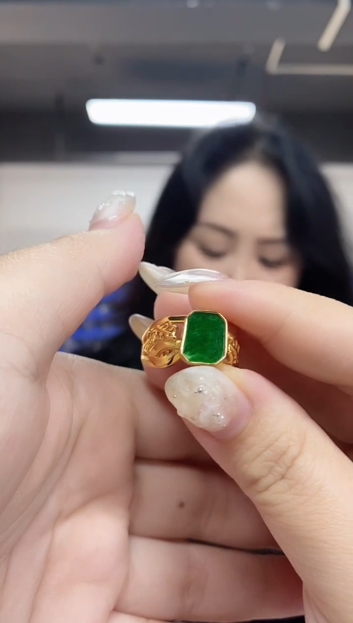 【闪购商品】翡翠戒指银S925镶嵌多样性发其一颜色微差