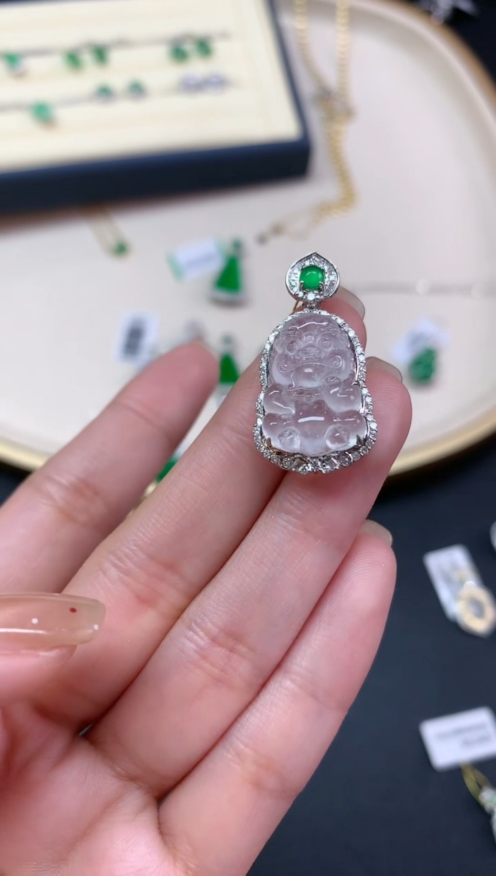 【闪购商品】翡翠吊坠(不含链)18K金镶嵌吊坠A280|9800
