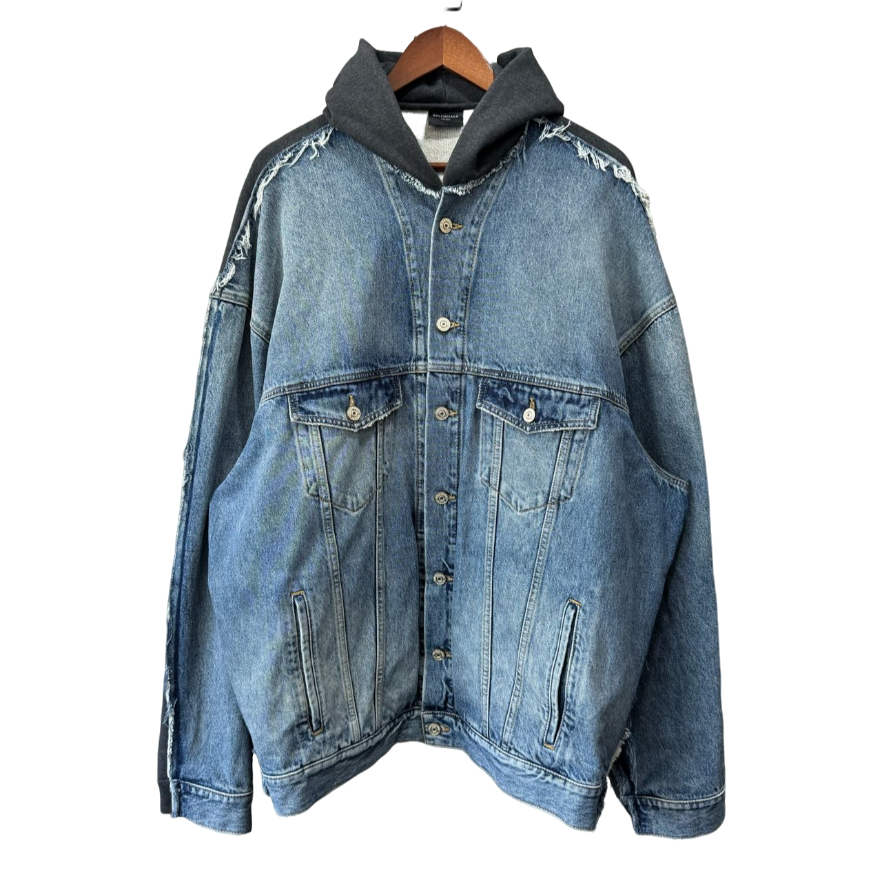 全新未使用 Balenciaga/巴黎世家 24ss 拼接涂鸦卫衣帽衫 2码  