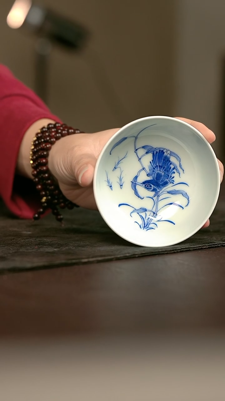 手绘手绘高温现代瓷 气  单翠普洱杯100C