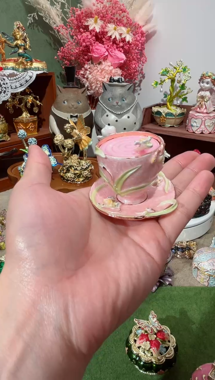 【闪购商品】瓷片福福价格高质珐琅彩合金摆件首饰盒