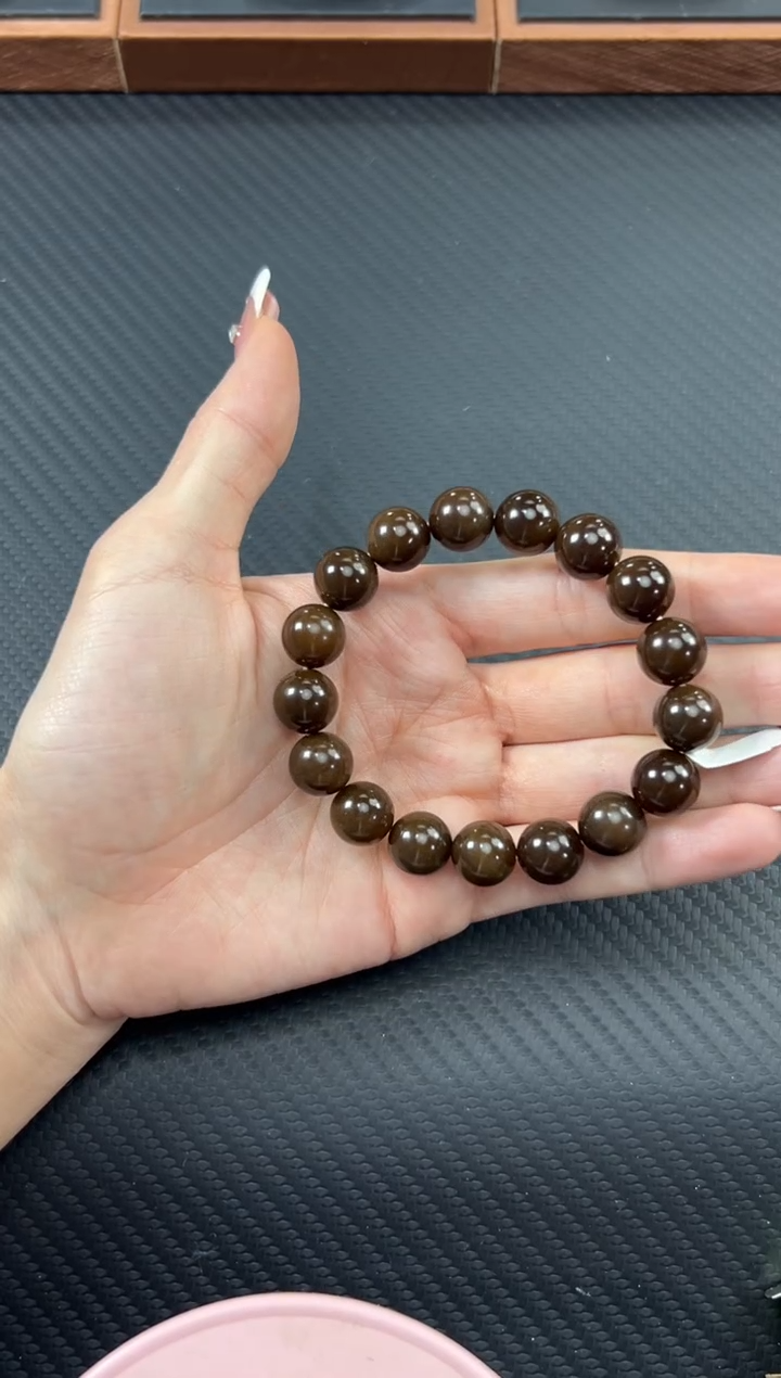 【闪购商品】和田玉手串未镶嵌且末金山微色差卡12手串