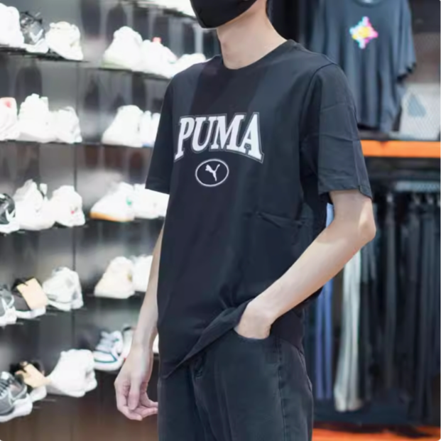 PUMA/彪马春季款醒目字母徽标舒适运动短袖T恤 679596-01