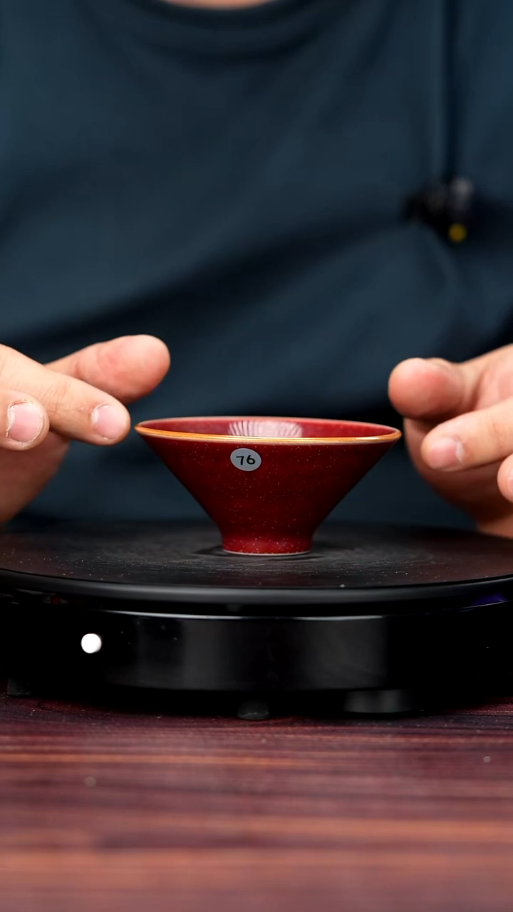 杯子瓷76#陈亚龙一级品原矿钧瓷斗笠杯