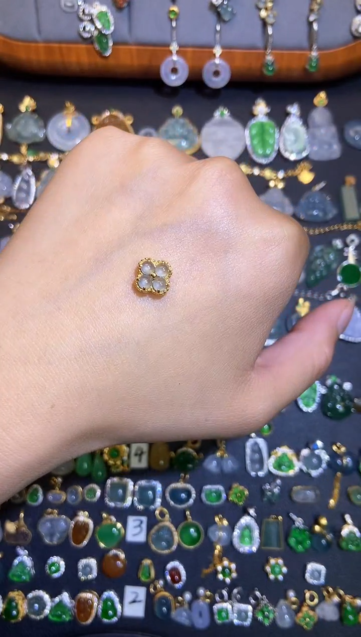 翡翠银S925镶嵌颈饰天然a货翡翠