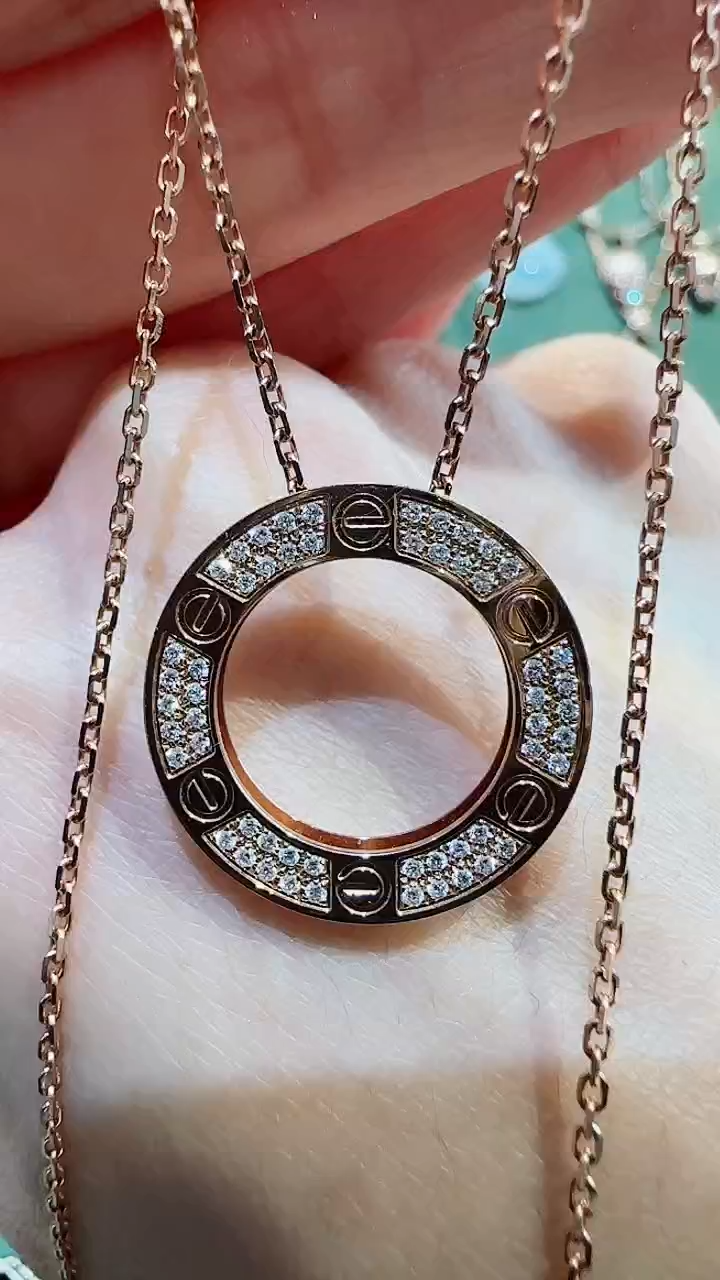 【闪购商品】钻石套链18K金镶嵌18K金钻石饼饼套链