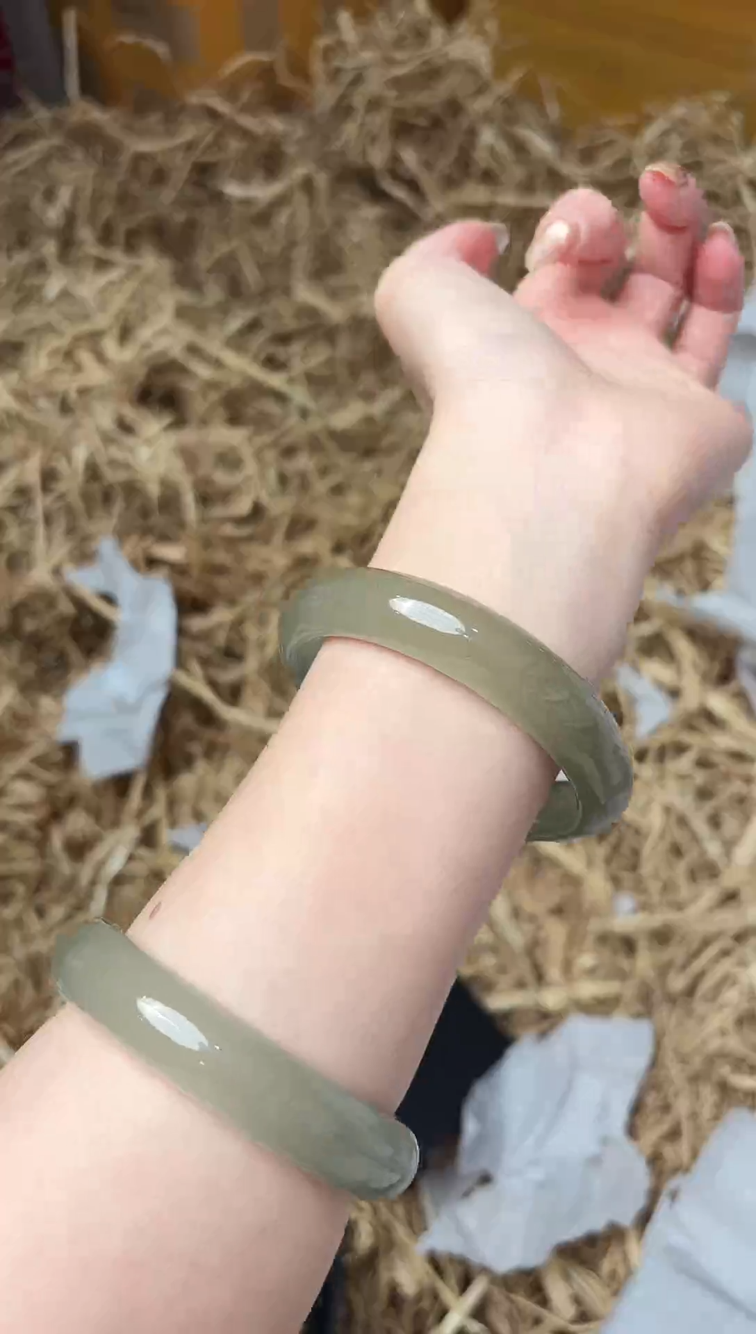 未镶嵌手镯石英质玉2038圈口59