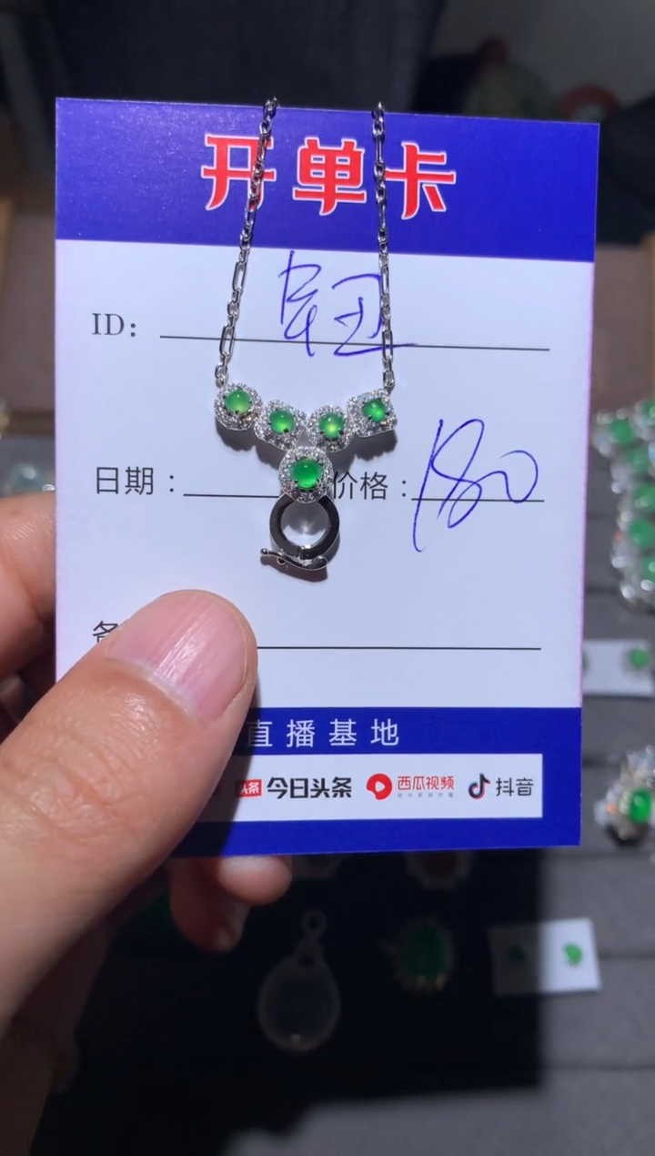 【闪购商品】翡翠颈饰银S925镶嵌 钮祜禄君君财税