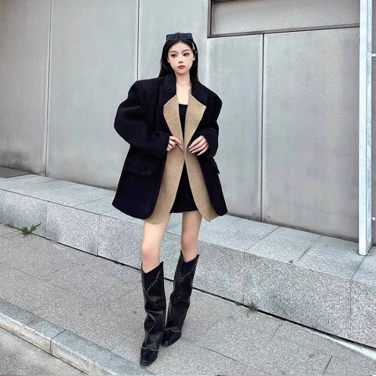 LELE 2（9-25）高级感黑色显瘦西装外套