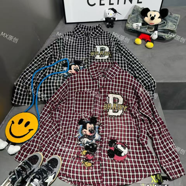 真真潮牌【米奇设计感格子衬衫】81330