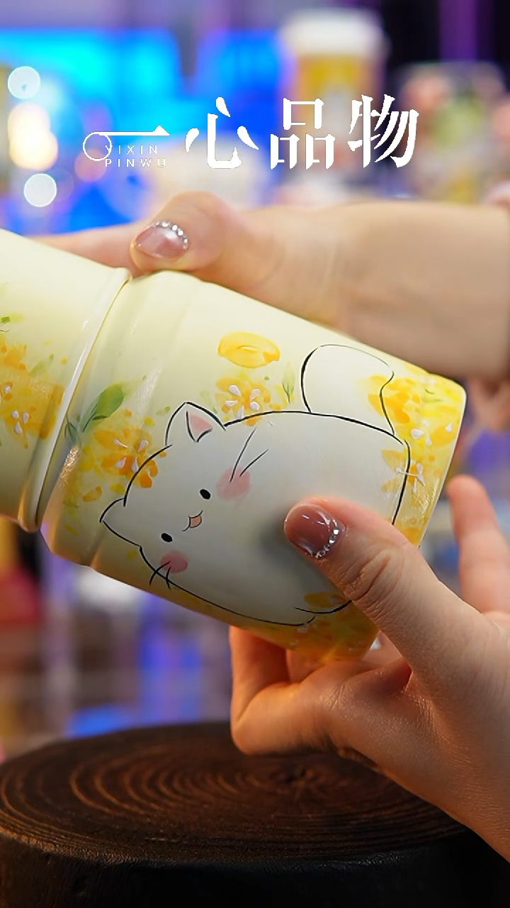 杯子瓷S019景德镇手工手绘杯子摆件