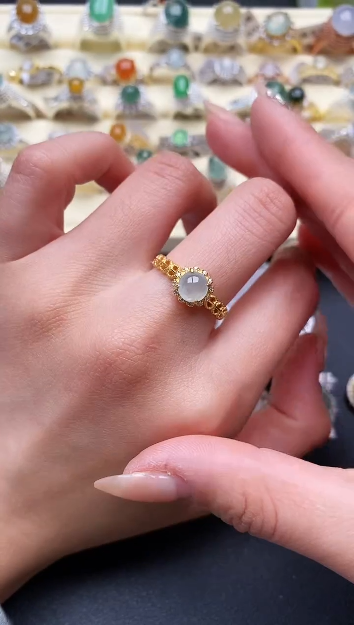 【闪购商品】翡翠戒指银S925镶嵌3333333+2