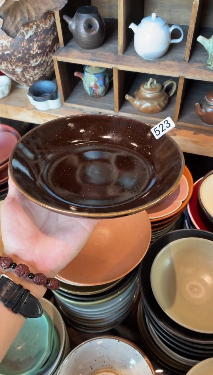 瓷片小*幸523松木锅盘1个