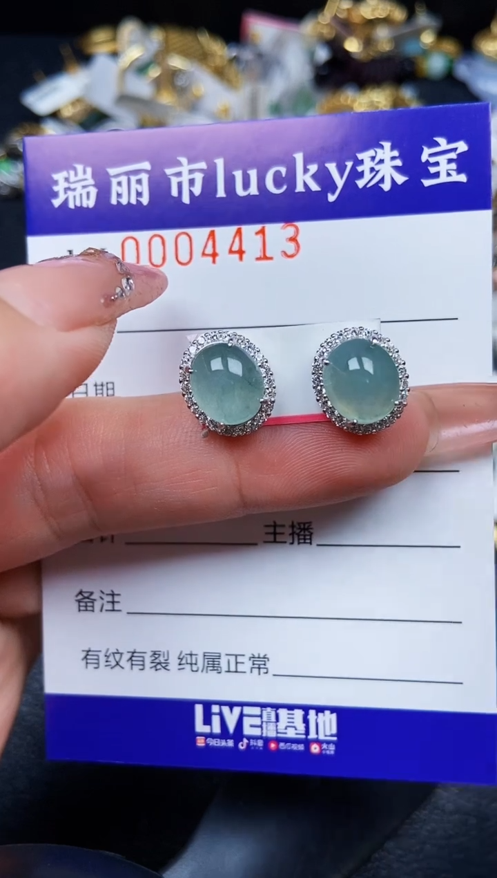 翡翠银S925镶嵌颈饰4413