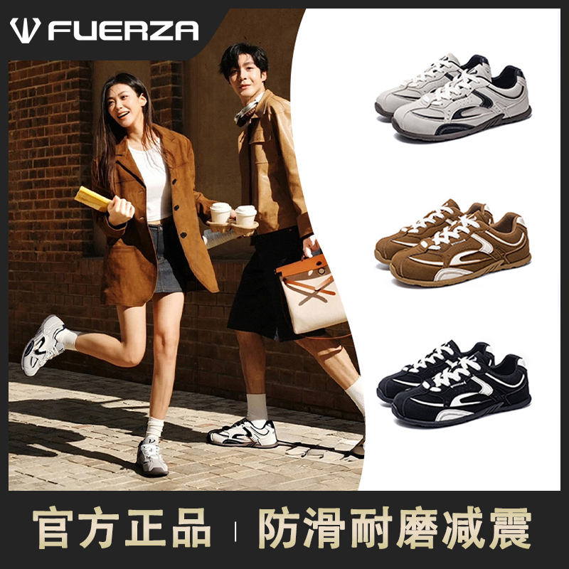 FUERZA秋季新款情侣赛车鞋平底复古德训鞋休闲鞋复古百搭耐磨潮流