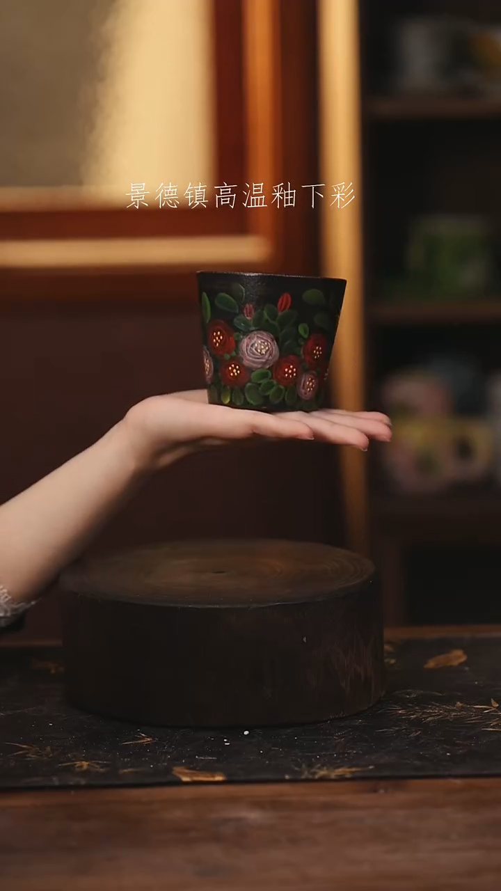 陶瓷景德镇高温釉下手绘陶瓷@L035@