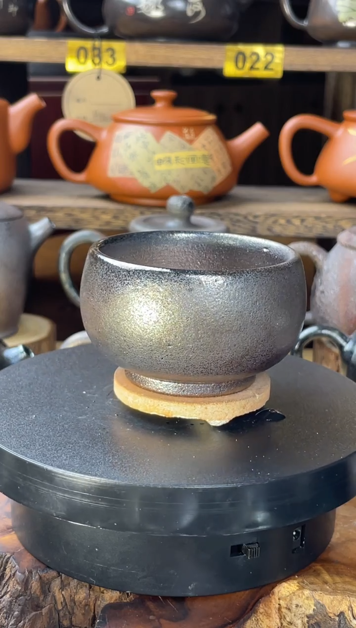 柴烧小*建水紫陶裸柴烧杯子