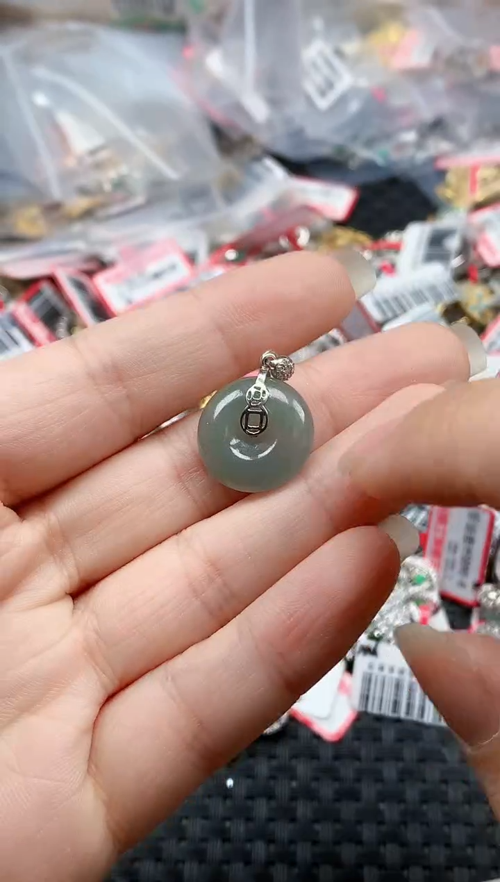 银S925镶嵌戒指翡翠天然A货缅甸翡翠