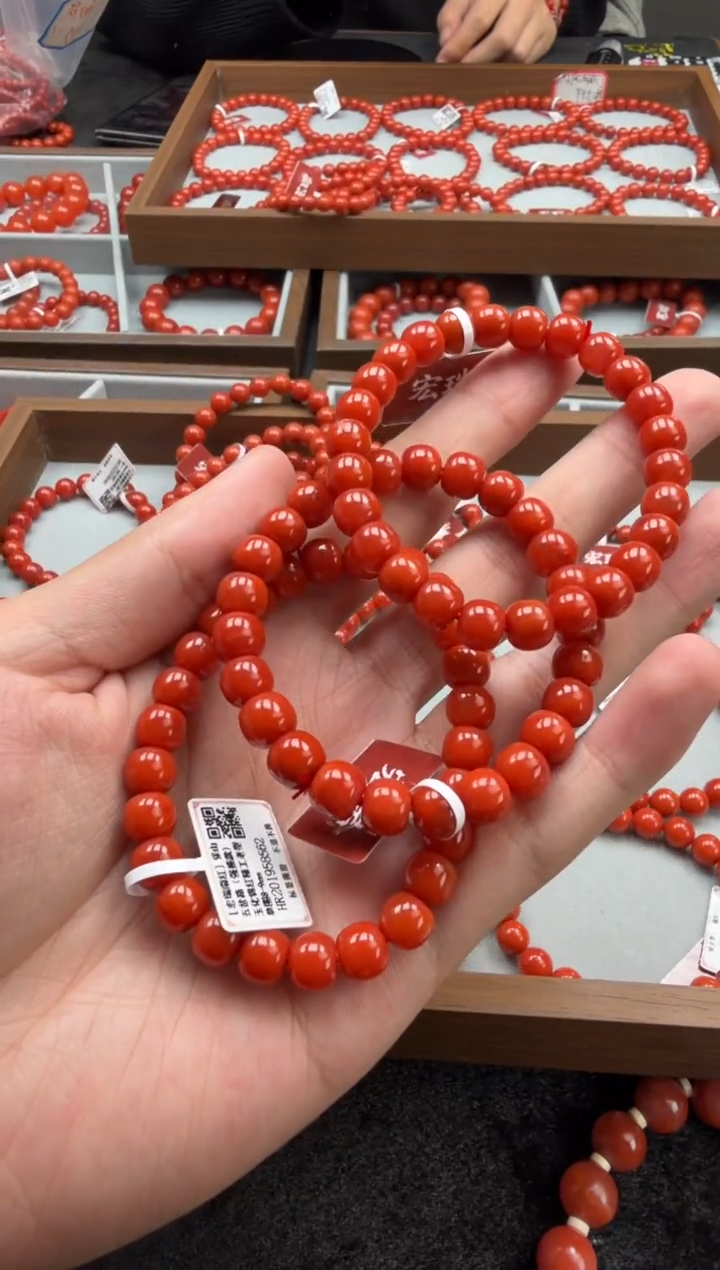未镶嵌手串南红玛瑙络****】锦红
