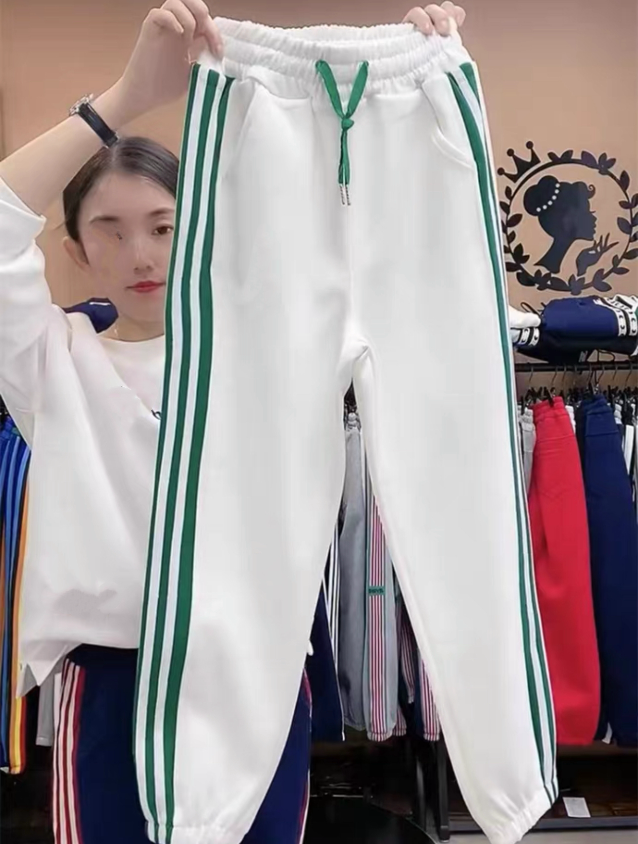 【新款】裤子时尚百搭气质休闲简约显瘦轻奢宽松女装2583[BLK]Q