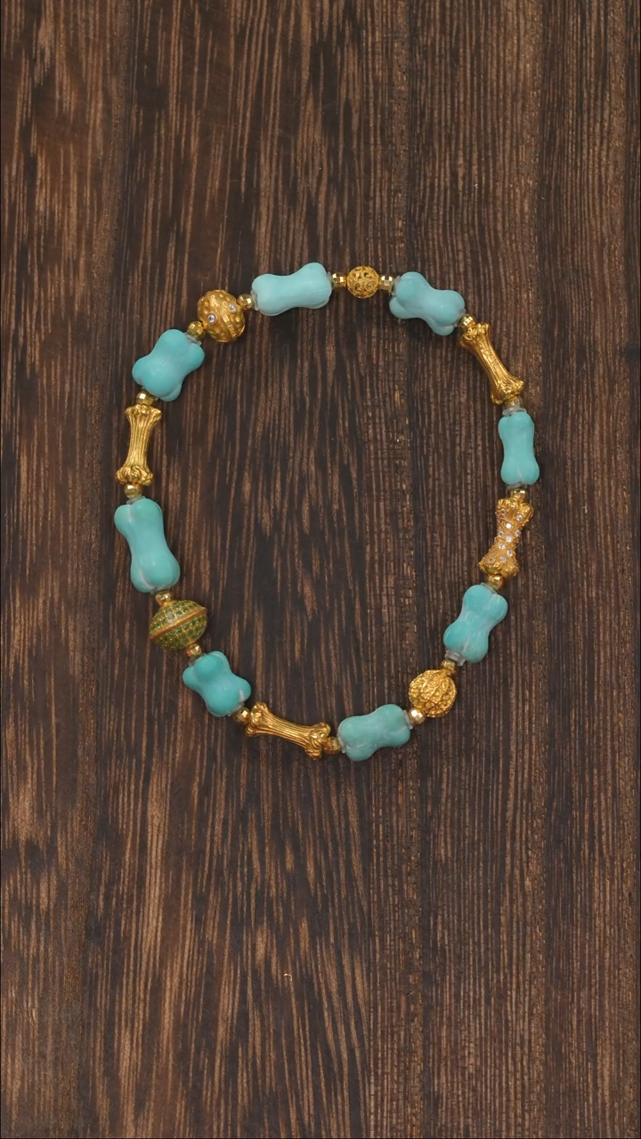 【闪购商品】绿松石手链18K金镶嵌1