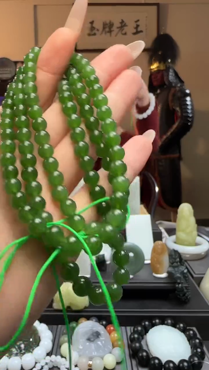 【闪购商品】和田玉碧玉圆珠未镶嵌长链