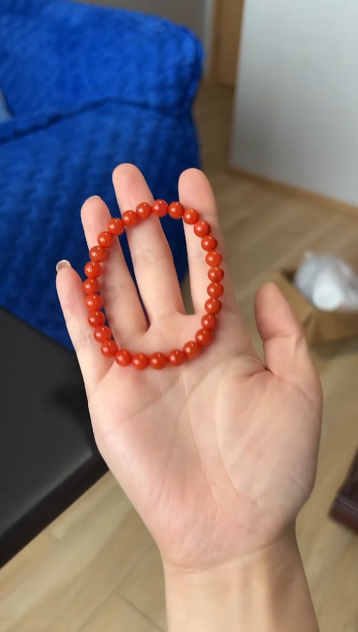 【闪购商品】南红玛瑙手串未镶嵌南红7.3mm单圈