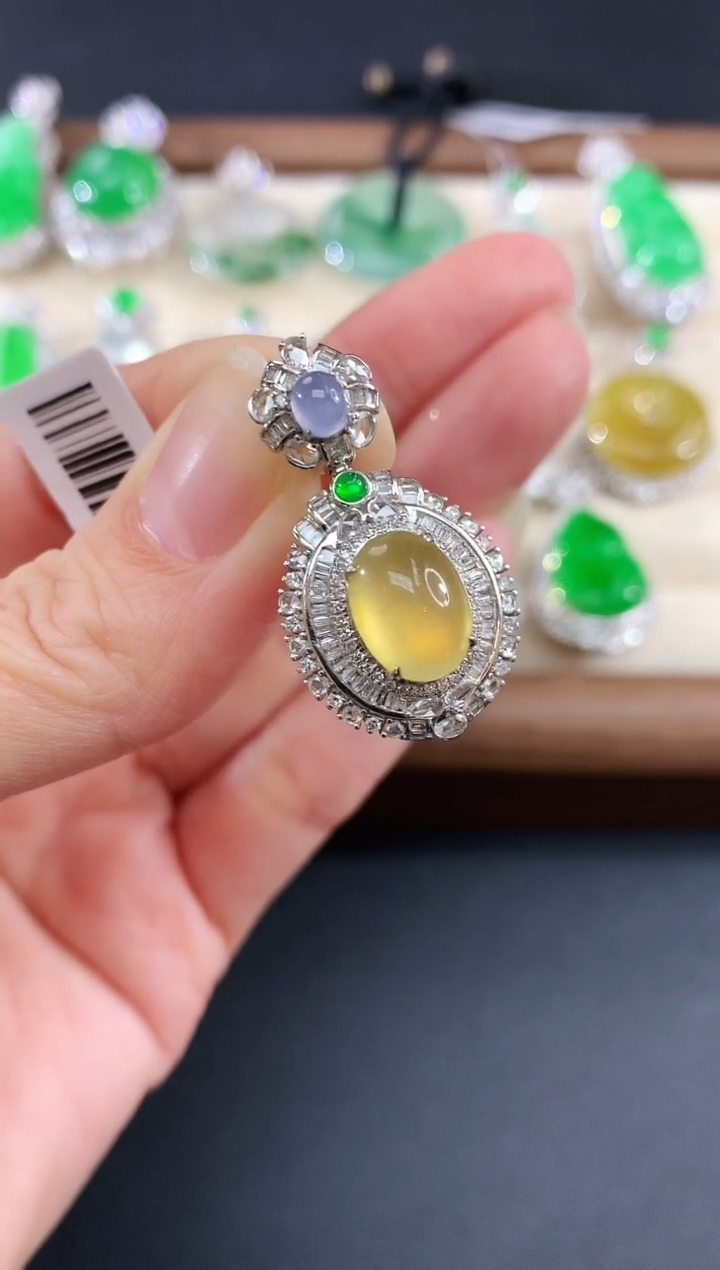 吊坠(不含链)18K金镶嵌翡翠253|18800