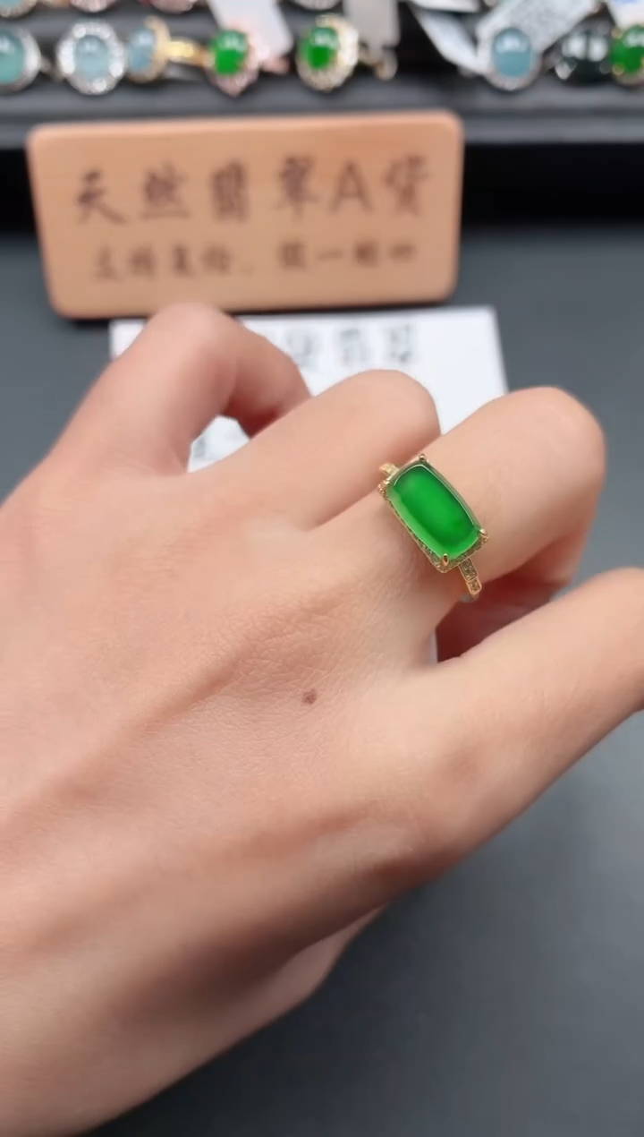 银S925镶嵌戒指翡翠111