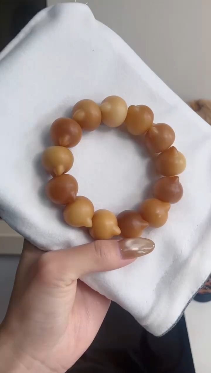 手串菩提根/象牙果h56干磨猫猫头21mm手串