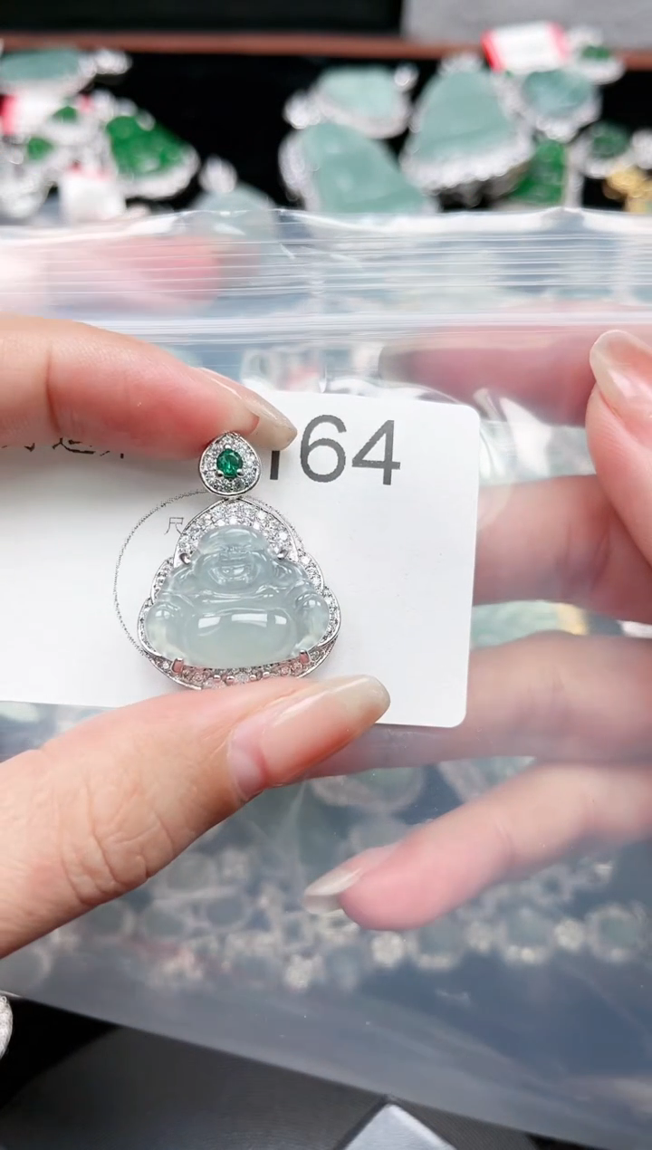 【闪购商品】翡翠颈饰未镶嵌赠皮绳164