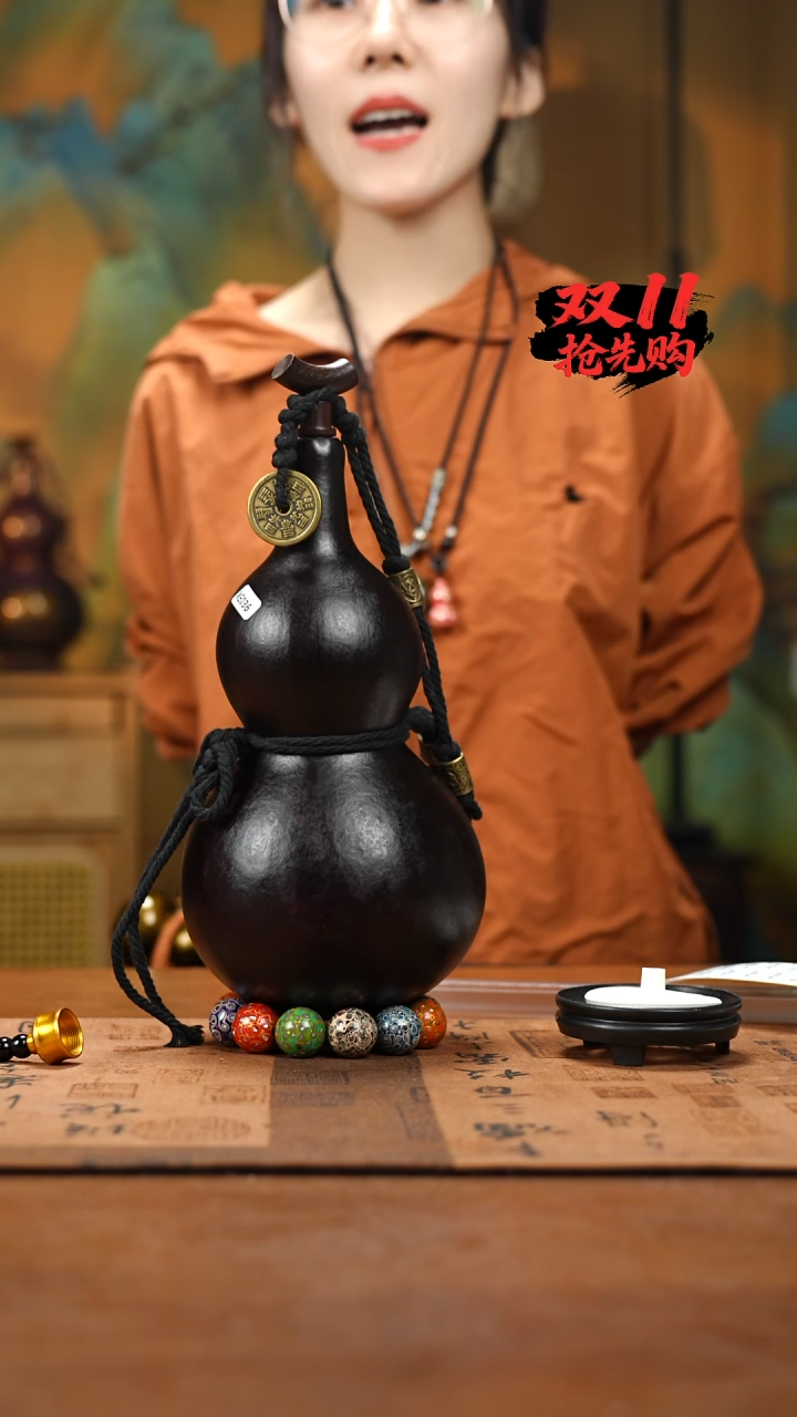 XE036大漆酒葫芦不包手串