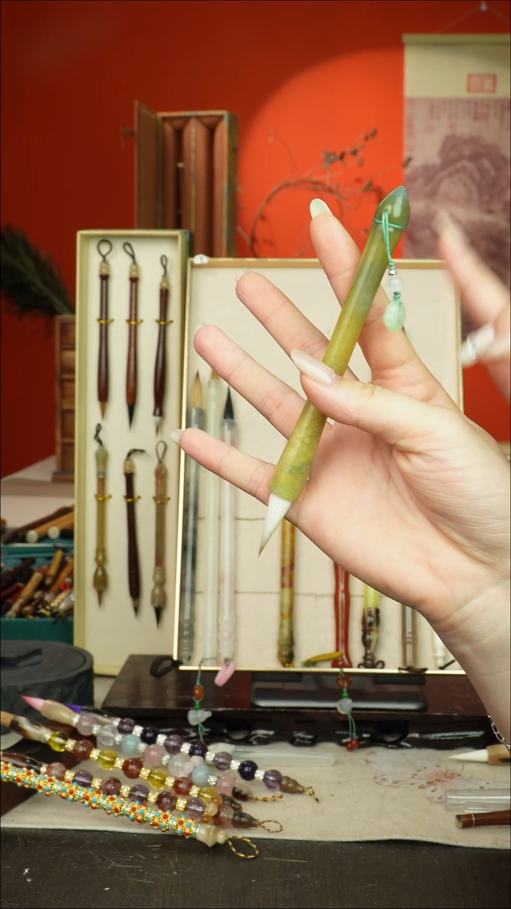 259号闪孤品高货毛笔链接 清水试笔 蘸墨不退