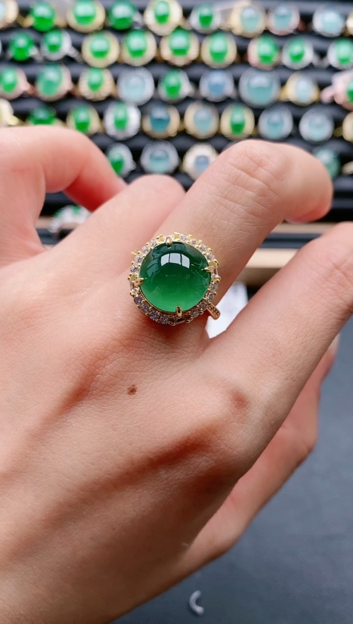 【闪购商品】翡翠戒指银S925镶嵌111111