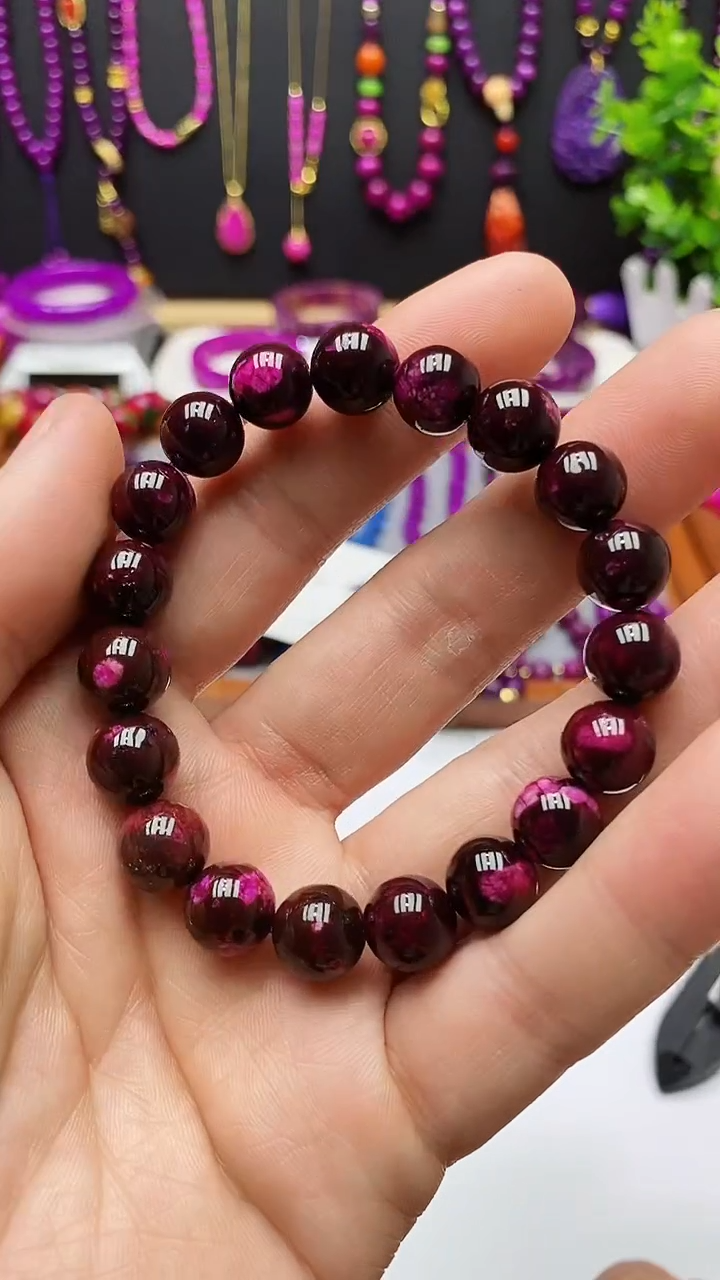 【闪购商品】苏纪石（舒俱来）手链未镶嵌黑舒泥地粉樱花10mm手链