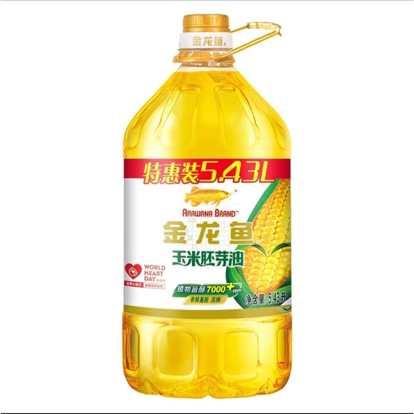 金龙鱼《5.43L*1桶》玉米胚芽油非转基因压榨家用炒菜烘焙食用油