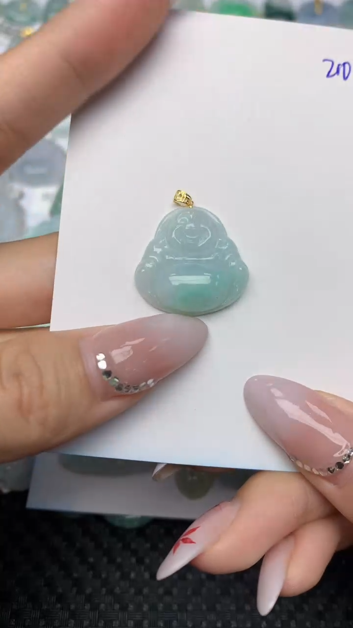 【闪购商品】翡翠颈饰18K金镶嵌天然翡翠a货