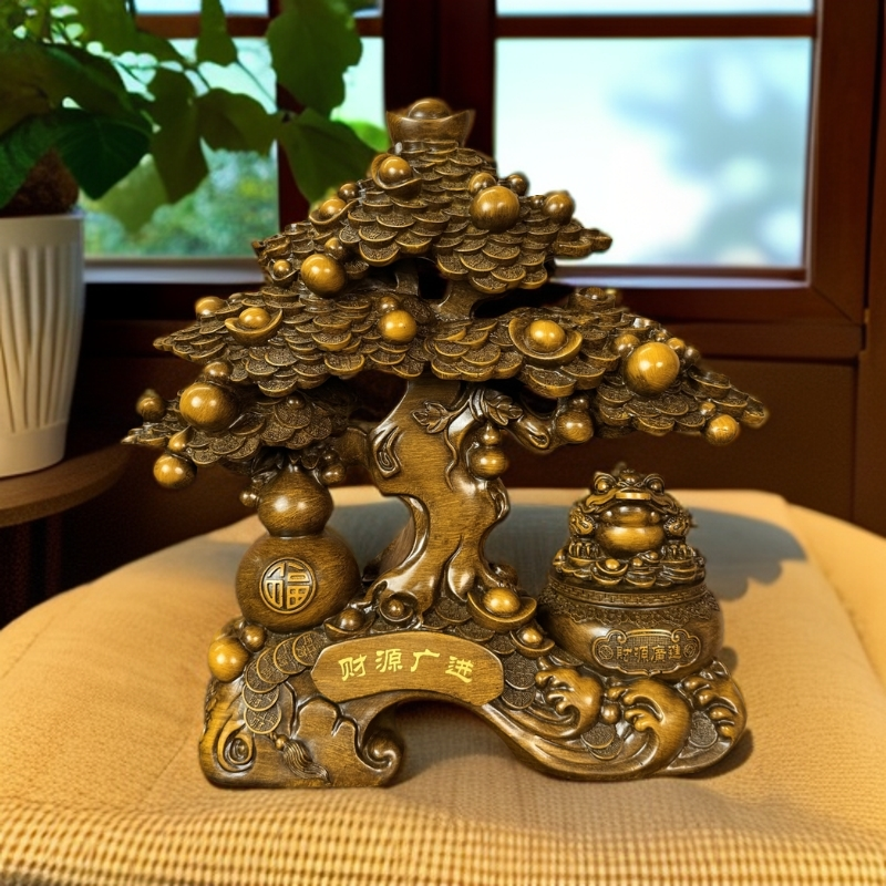 旺旺家居【财源广进】大号发财树摇钱树摆件客厅公司办公室送礼