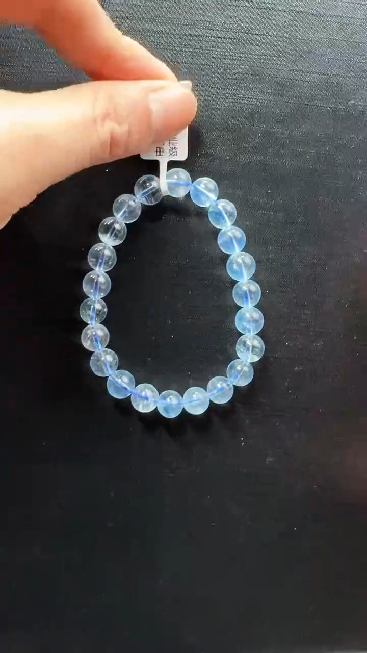 【闪购商品】海蓝宝石手串未镶嵌9-10mm毕业级海蓝宝单圈手串