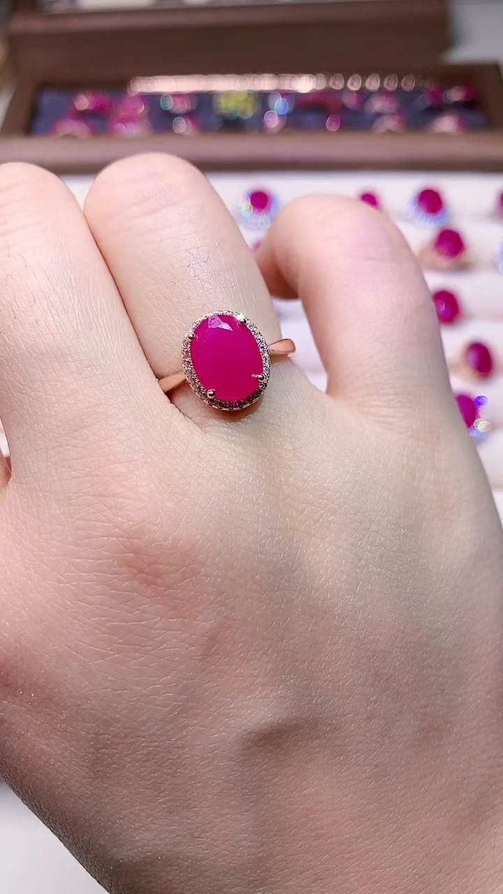 【闪购商品】红宝石戒指银S925镶嵌00000