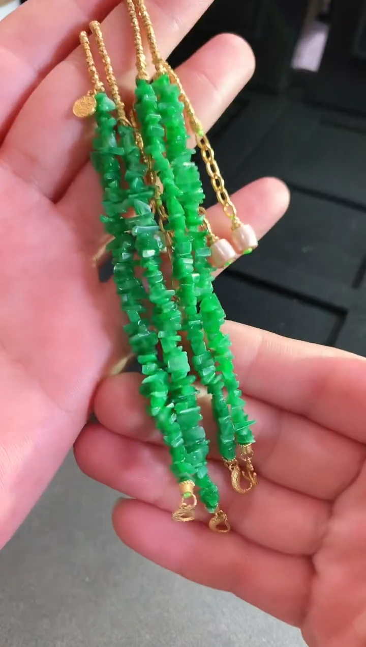 18K金镶嵌翡翠手链手链 多样性发货 发一条