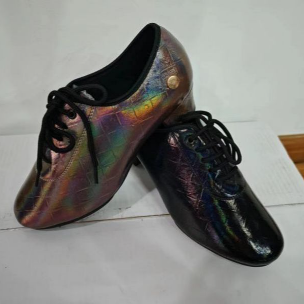 海云丹斯①X3真皮系带复古教师交谊舞摩登舞鞋