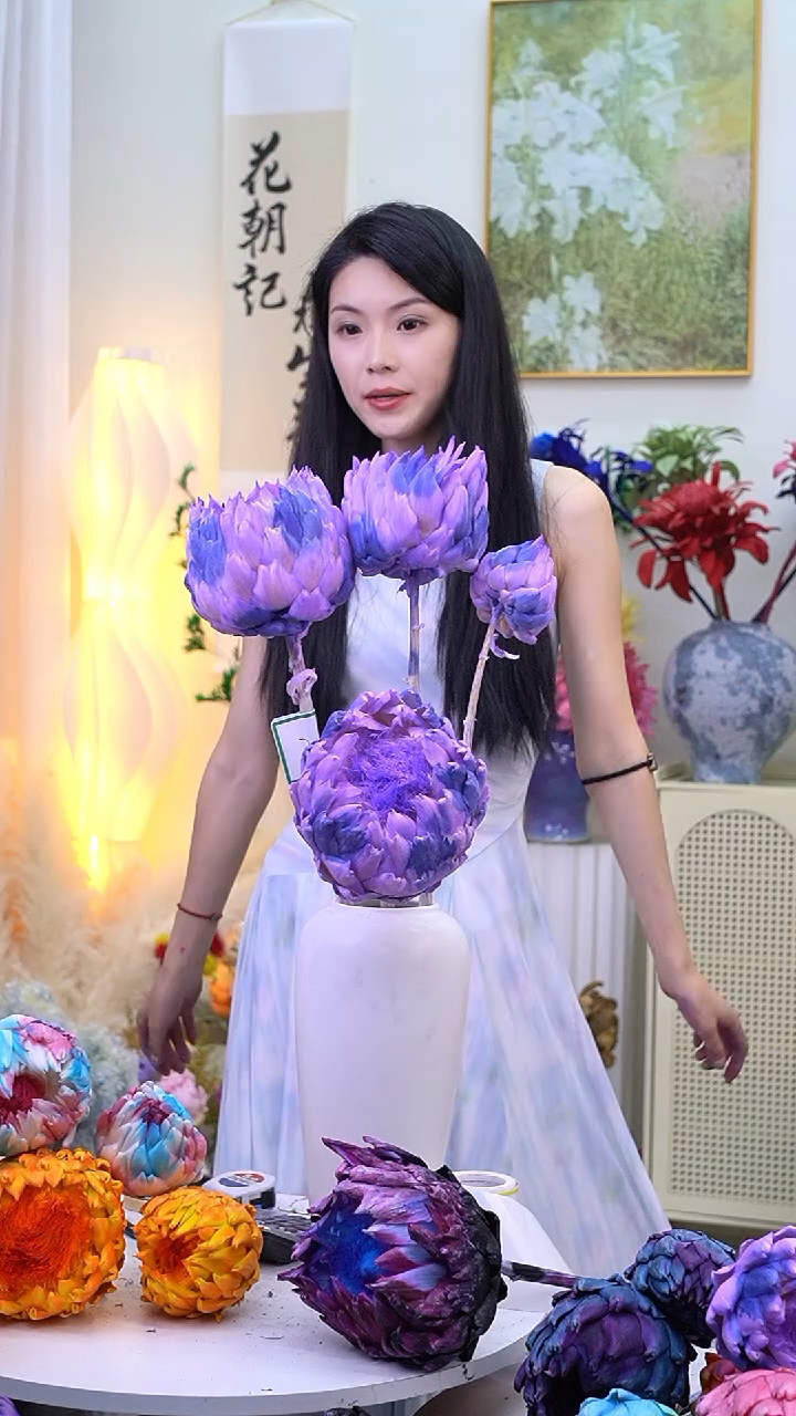 永生洋蓟蓝紫渐变3184