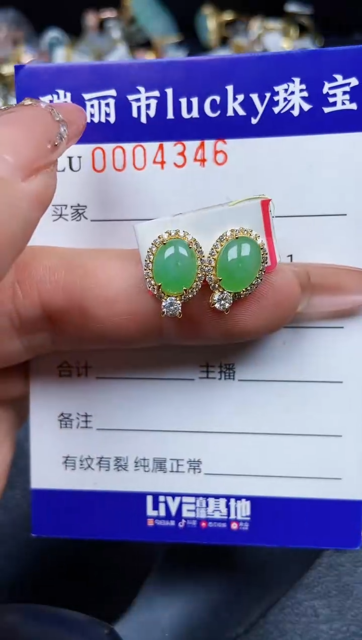 翡翠银S925镶嵌颈饰4346